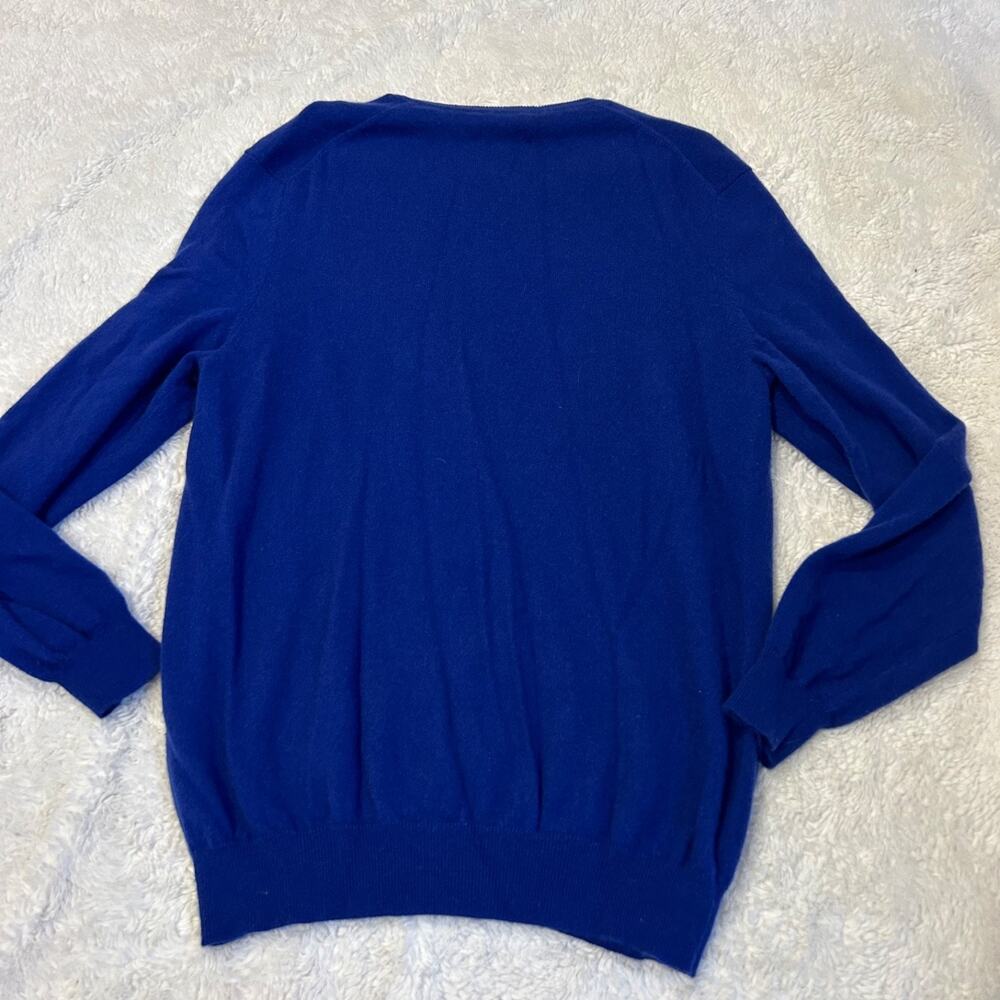 Club Room Luxury 100% Cashmere V Neck Sweater Blue Men's XL Preppy Country Club - Picture 3 of 6